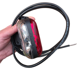 Proplast markeringslygte rød/hvid 12/24V - Til lastbil, trailer og maskiner