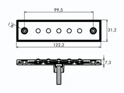 LED sidemarkering PRO-SUPER-FLAT 12/24V, fladkabel Proplast 40063201