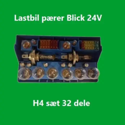 Pæresæt 24V til lastbil – H4 – 14 pærer + 18 sikringer