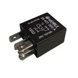 Wehrle 29401000A mikro CO omskifterrelæ 24V 10/15A, 5 ben – kompatibel med Scania 1320483, Bosch, ERA, Hella og HC Cargo