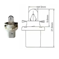 12V instrumentlyspære 12V 1,12W BX8,5d BAX10d