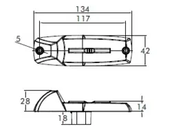LED Blinklygte 12/24V, sideblink, AMP-stik, Proplast