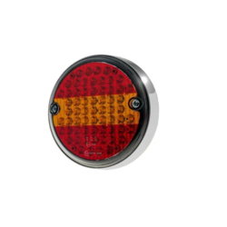 LED Baglygte 12/24V Proplast PRO-LOOP, chrom lygtering, dynamisk blinklys, højre