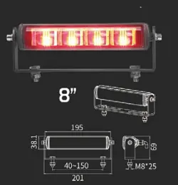 Rød advarselslys til gaffeltruck.
LED sikkerhedszonebelysning lygte 10-80V, Rød linje