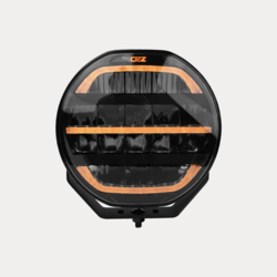 OZZ 9" fjernlygte med gult og hvidt positionslys, Ref. 50, Sort hus