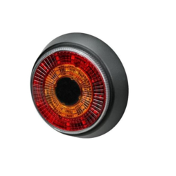 LED baglygte PRO-MIDI-RING fra Proplast - med sort lygtering - til påbygning - til lastbil, trailer og maskine