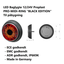 Proplast LED baglygte  - Nyt moderne design - Made in Germany