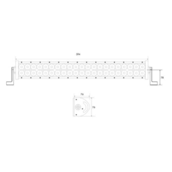 Slim LED arbejdslampe i lavprofil design med trykstøbt aluminiumshus og 3 meter kabel til 12/24V installation