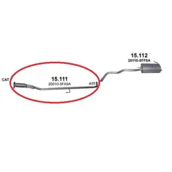 Udstødningsrør Nissan Micra V K14 - OE Reference: 20010-5FA9A