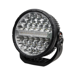 Kraftig 9" LED Projektør med DRL (Kørelys), positionslys & blinklys – 12800 lumen