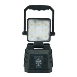Genopladelig LED arbejdslampe med advarselslys– magnetisk, 18W, 1000 Lumen