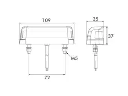 LED Kennzeichenleuchte PRO-REG II Kabel 0,5m