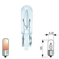 Autolamper T5 orange glassokkel