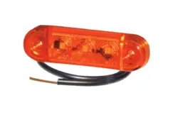 LED sidemarkeringslygte gul 12V PRO-SLIM, ekstrem lille model, vandtæt kabel, 0,5 mtr. kabel, flexibelt gummiunderlag, E-godkendt.ADR-godkendt, IP67, Proplast vare nr. 40044201