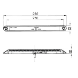 Baglygte LED 24V Proplast – Klar Glas, 3 Funktioner, Tysk Kvalitet
