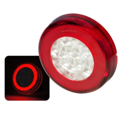 Kraftfuld og energieffektiv LED baglygte PRO-RING 12/24V fra Proplast med stor Ø140 mm diameter. ECE-godkendt til lastbil og trailer, nem at montere med 0,5 m kabel. Designet til lang levetid og optimal synlighed – den perfekte reservedel for sikkerhed og pålidelighed på vejen.