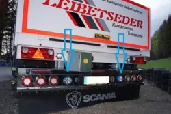 E-godkendt og ADR-godkendt baklys til Scania lastbil