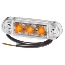 LED sidemarkeringslys 24V PROPLAST PRO-SLIM med klart glas og ADR-godkendelse – kompakt markeringslampe til lastbil og trailer