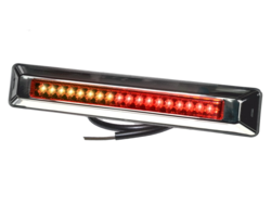 LED baglygte 3 funktions PRO-CAN XL 3F 12V, rød glas, chrom hus. Proplast 40026942