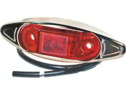 LED markeringslygte 24V PRO-CAN rød, Chrom hus. PROPLAST vare nr. 40017022.