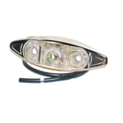 Markeringslygte LED 12V hvid, Chrom hus