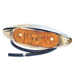 Sidemarkeringslygte LED 12V med Chrom hus