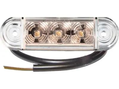 LED positionslygte hvid 12V PRO-SLIM, ekstrem lille model, vandtæt kabel, 0,5 mtr. kabel, flexibelt gummiunderlag, E-godkendt, ADR-godkendt, IP67, Proplast 40044203