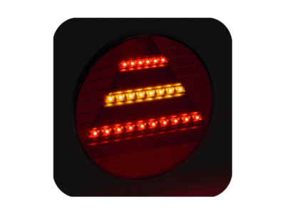 LED baglygte PRO-DISC 12/24V. LED bremselys, blinklys, baglys. ECE & ADR godkendt.
