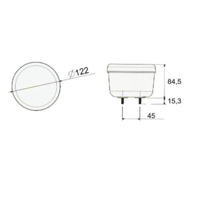 LED Baglygte 12/24V Proplast PRO-WAY, Ø122 mm