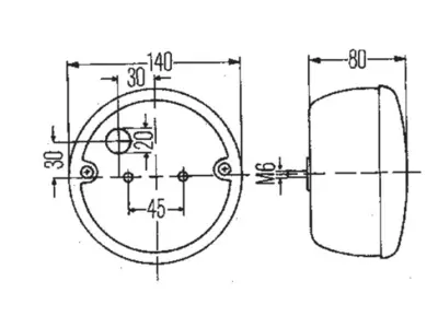 LED baglygte "Hamburger" Type II. 12/24V. ADR-godkendt. Proplast nr. 40202601.