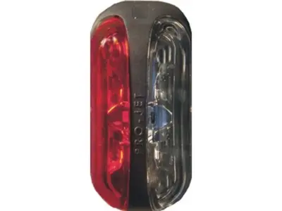 LED sidemarkeringslygte PRO-JET 12/24V, rød/hvid, kabel 1,75 mtr., nyt og moderne design, glasklart lygteglas, komplet vandtæt, e-godkendt, 40001004