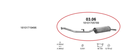 Bagpotte der passer til BMW serie 3 E30 316 1.6 1988-1990 - Polmo 03.06 - OE nummer 18101705789
