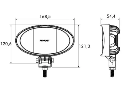 LED arbejdslygte PRO-WORK II standard Beam 2500 Lumen. Proplast 40472003.