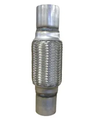 Flexrør til udstødning, Indv. diameter 50 mm, Længde flex 150 mm - Total længde 250 mm,