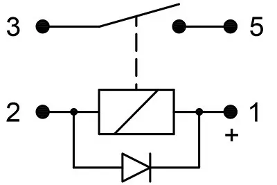 Micro-Relæ 12V 25A diode