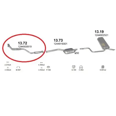 Forrør Mercedes 200 T124, W124 2.0 1985-1992