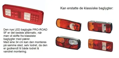 Nye LED baglygter der kan erstatte de klassiske baglygter med pære. Baglygter til Iveco og Renault varebiler / ladbiler m.m.