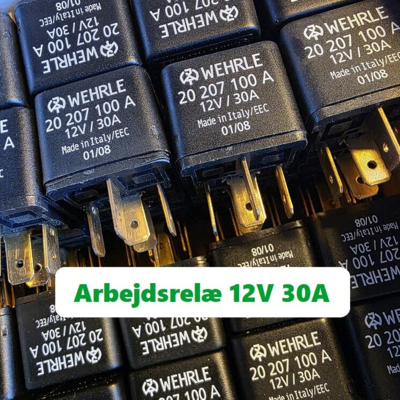 Arbejdsrelæ 12V 30A Wehrle 20207100a - Til bil, maskine, industri - Lukkerelæ 30 Ampere