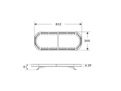 LED blitzbjælke PRO-MULTI-BAR II, orange blitz, 852 mm, incl. betjeningspanel. Proplast 40640501.