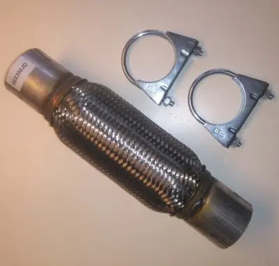 Flexrør til udstødning Ø60 Længde 200/310 DIY m/clamps