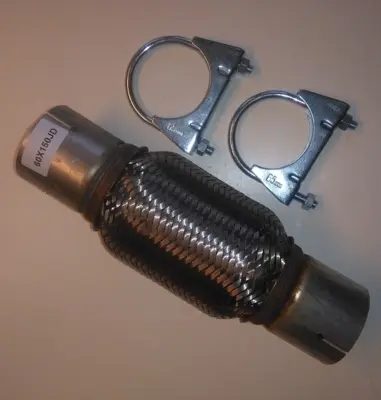 lexrør til udstødning Ø60 Længde 150/260 DIY m/clamps
