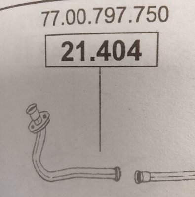 Udstødning Renault R19 1.7, 1.9D, forrør