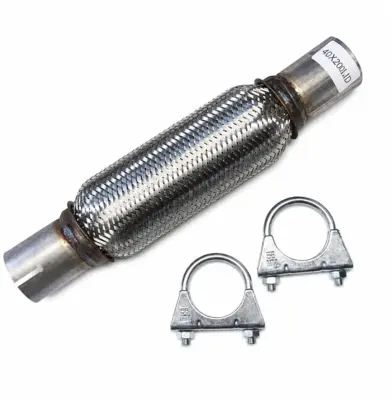 Flexrør til udstødning Ø40 mm x 200/300 mm inkl. clamps