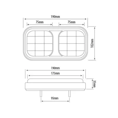 Tegning LED Baglygte CA7069 - lygte til trailer og påhængsvogn