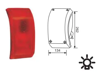 Buslygter SERTPLAS. 
Corner lamp (For bus) with E Mark RED.