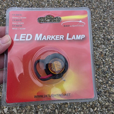 Gul sidemarkering, rund til indbygning - Til lastbil og maskine