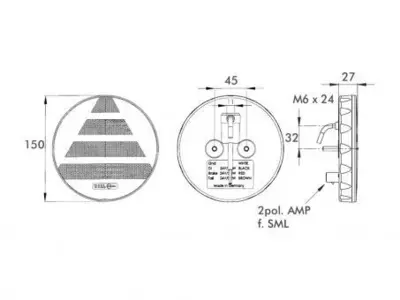 LED baglygte PRO-MULTI-DISC 12/24V med blink kontrol enhed (LCG)