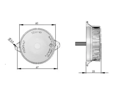 LED Tåge-baklygte Pro-Mini-Ring II påbygning - måltegning