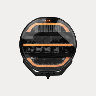 OZZ 9" fjernlygte med gult og hvidt positionslys, Ref. 50, Sort hus