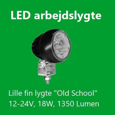 Mini LED arbejdslygte 12/24V – klassisk rund model til lastbil, traktor og maskine
